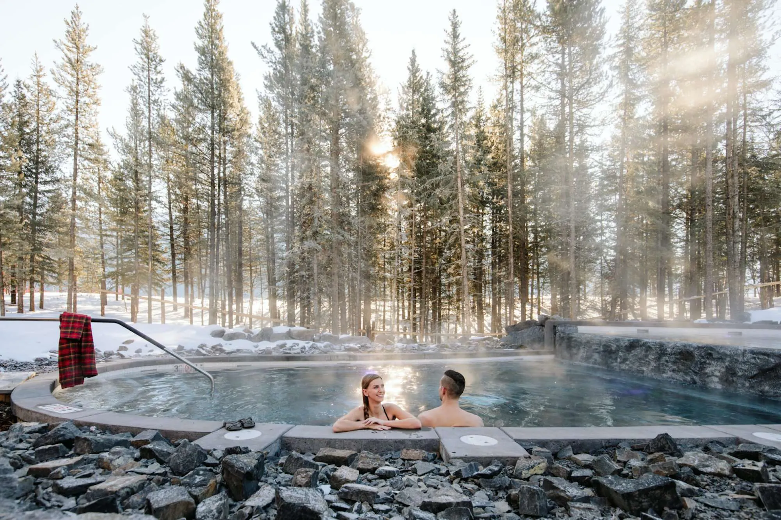 The town of Canmore with the iconic Three Sisters mountain peaks in the background.